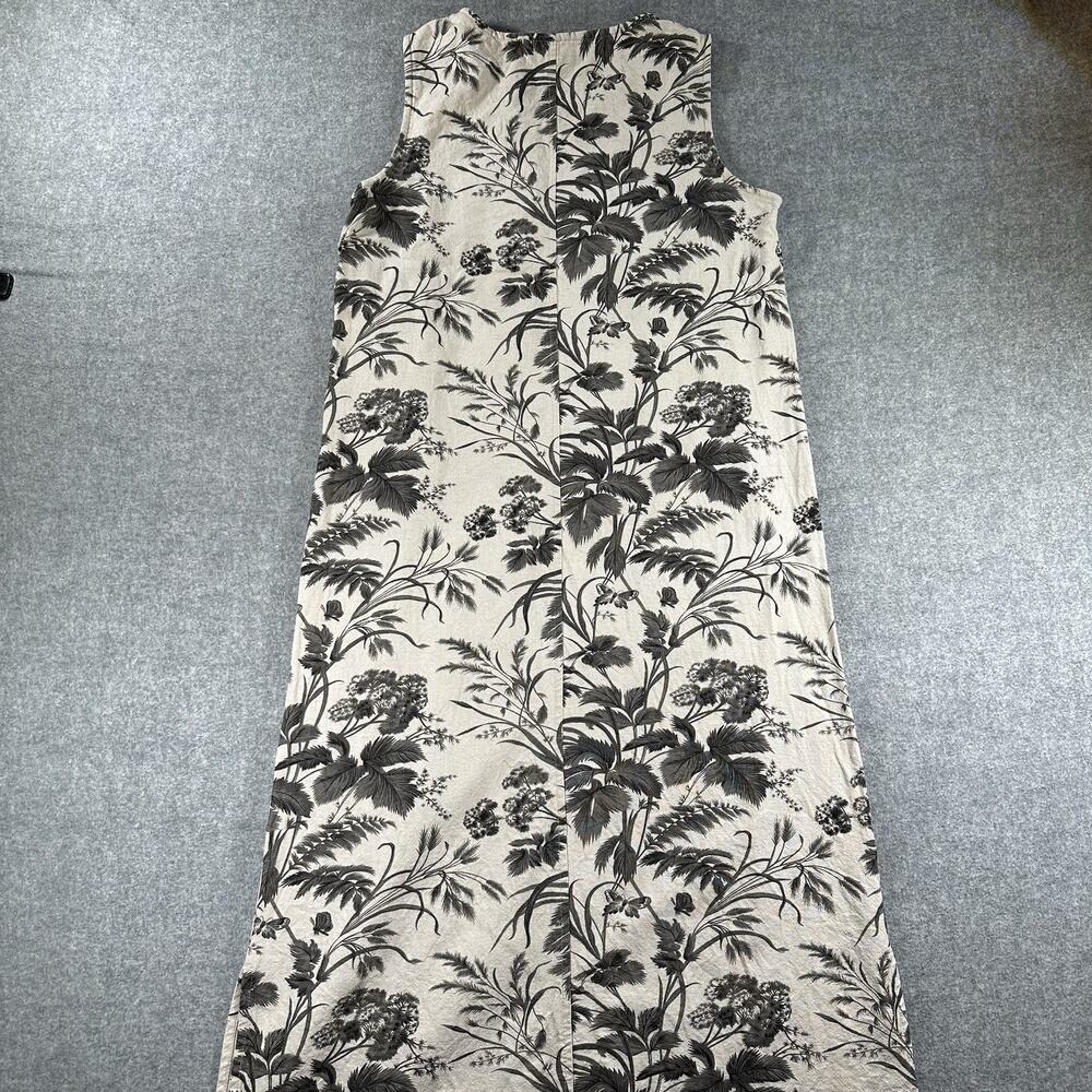 TY Wear Beige Black Floral Sleeveless Round Neck Midi Dress Women’s S - Picture 6 of 8